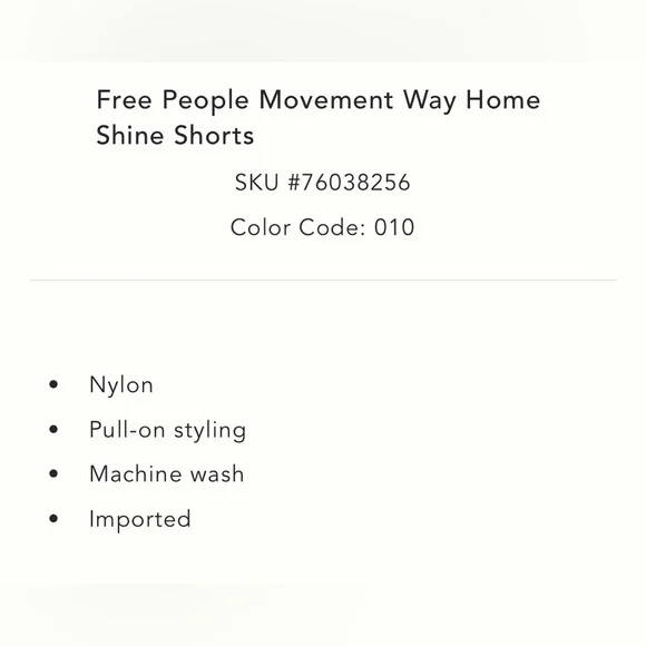 RARE Free People Movement Way Home Shine White Shorts Size Small 🪷 Like New - Picture 5 of 10
